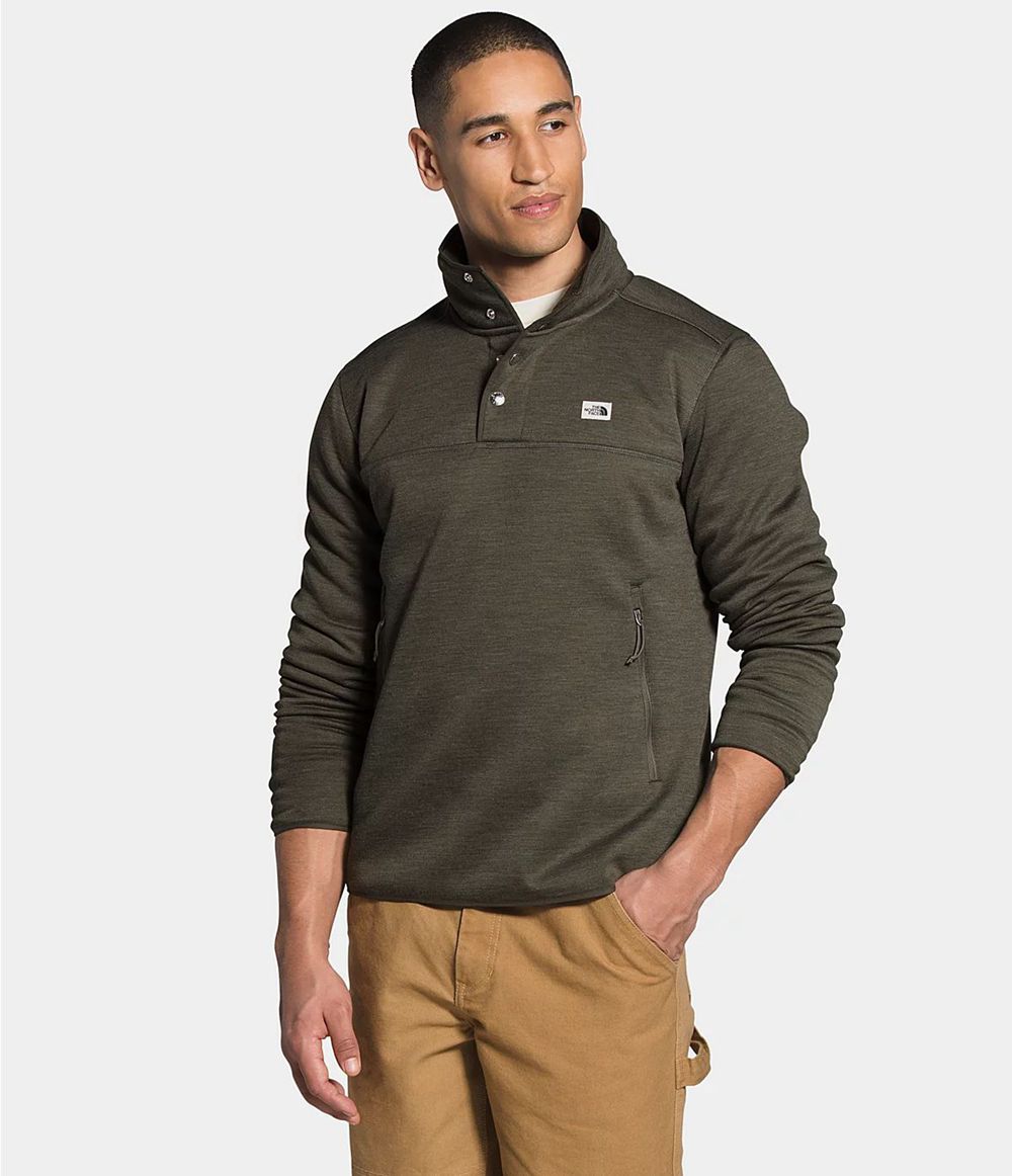 The North Face Sherpa Patrol ¼ Snap Pullover Sweatshirt Herren - Olivgrün CH-190BFPE